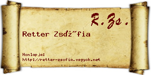 Retter Zsófia névjegykártya