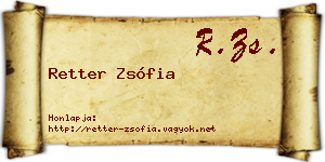Retter Zsófia névjegykártya